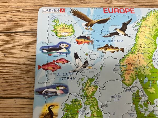 英語版のヨーロッパ地図のパズル